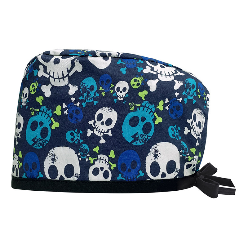 Surgical Cap Pure Cotton Printed Nurse Cap Adjustable Doctor's Hat for Hospital Unisex for Dental Clinics Beauty Salon Breathable Work Cap
