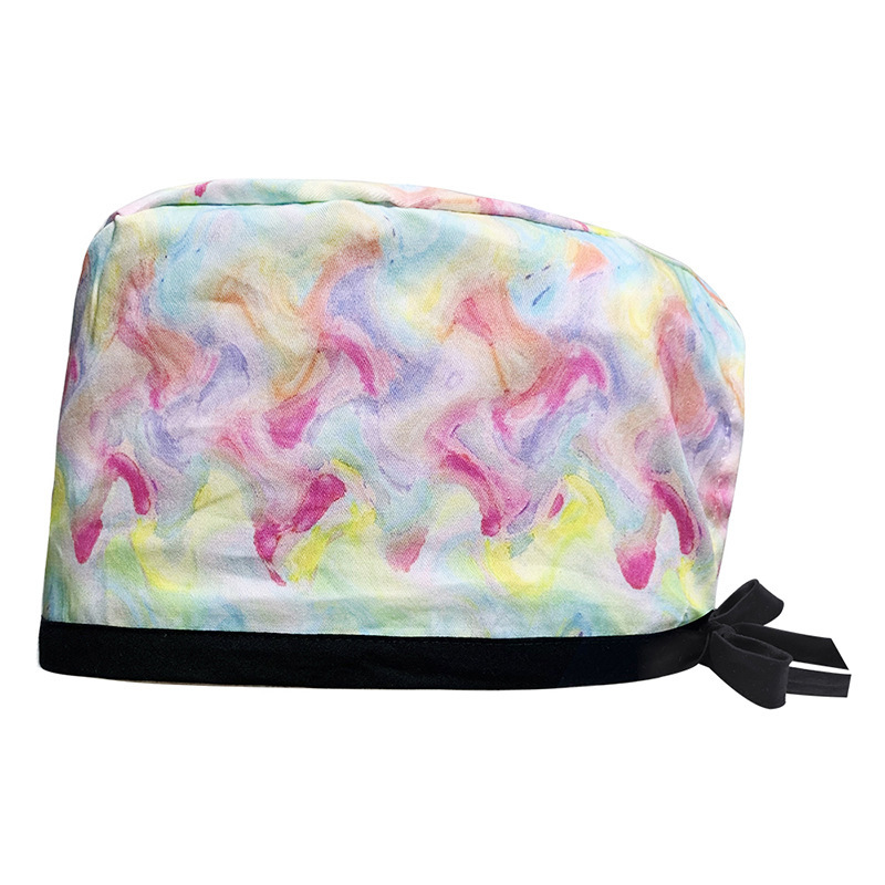 Surgical Cap Pure Cotton Printed Nurse Cap Adjustable Doctor's Hat for Hospital Unisex for Dental Clinics Beauty Salon Breathable Work Cap