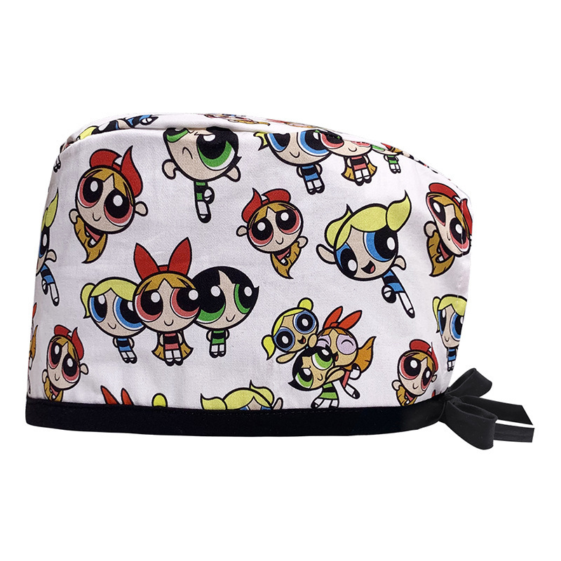 Surgical Cap Pure Cotton Printed Nurse Cap Adjustable Doctor's Hat for Hospital Unisex for Dental Clinics Beauty Salon Breathable Work Cap