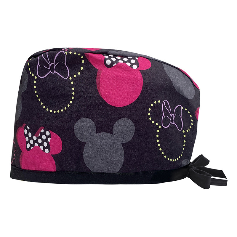 Surgical Cap Pure Cotton Printed Nurse Cap Adjustable Doctor's Hat for Hospital Unisex for Dental Clinics Beauty Salon Breathable Work Cap