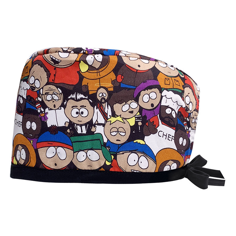 Surgical Cap Pure Cotton Printed Nurse Cap Adjustable Doctor's Hat for Hospital Unisex for Dental Clinics Beauty Salon Breathable Work Cap