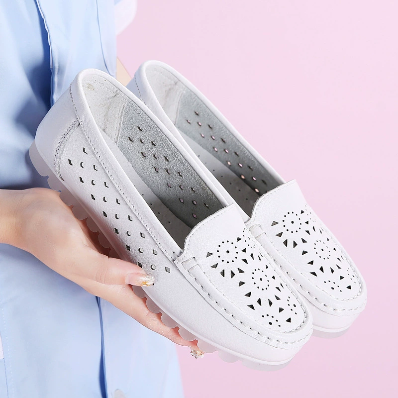 Scrubs Nurse Shoes Store Nurse Nursing Shoes Hospital for Women White Shoes Comfort Hollow Out Breathable Soft Bottom Flat Anti-slip Safety Work Shoes Best Nurse Shoes Popular Nurse Shoes White Womens Nurse Shoes Best Shoes for Nurse