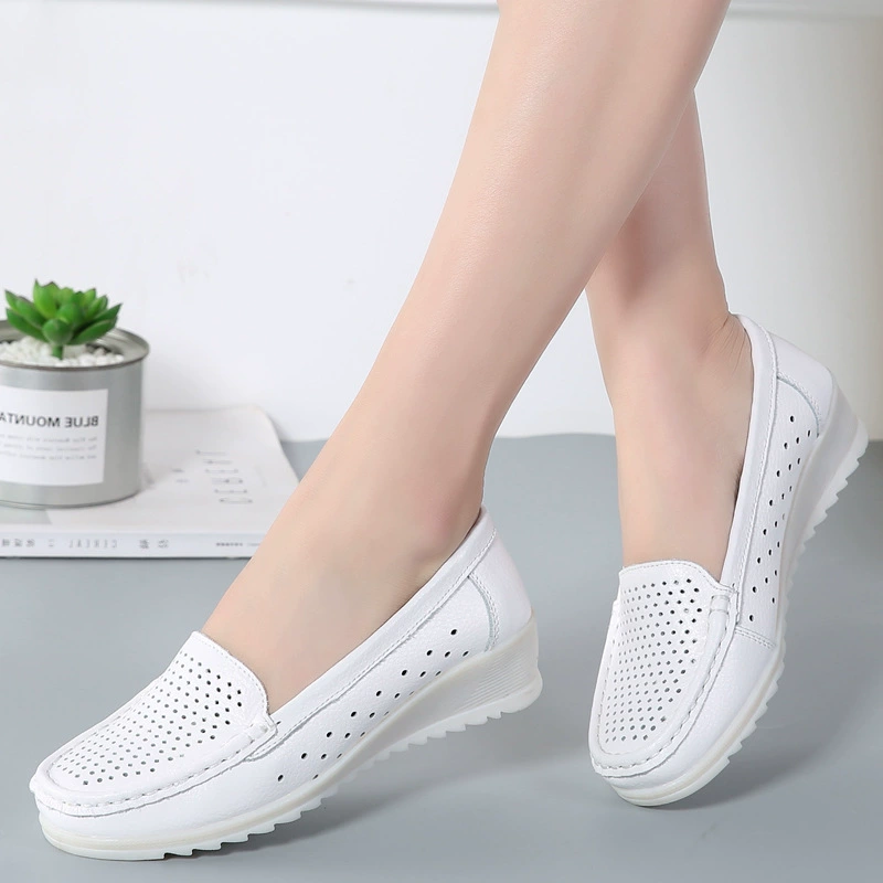 Scrubs Nurse Shoes Store Nurse Shoes Factory Wholesale Non Slip Hospital Nursing Shoes Females Breathable White Flats Comfort Safety Work Shoes Best Nurse Shoes Popular Nurse Shoes White Womens Nurse Shoes Best Shoes for Nurse