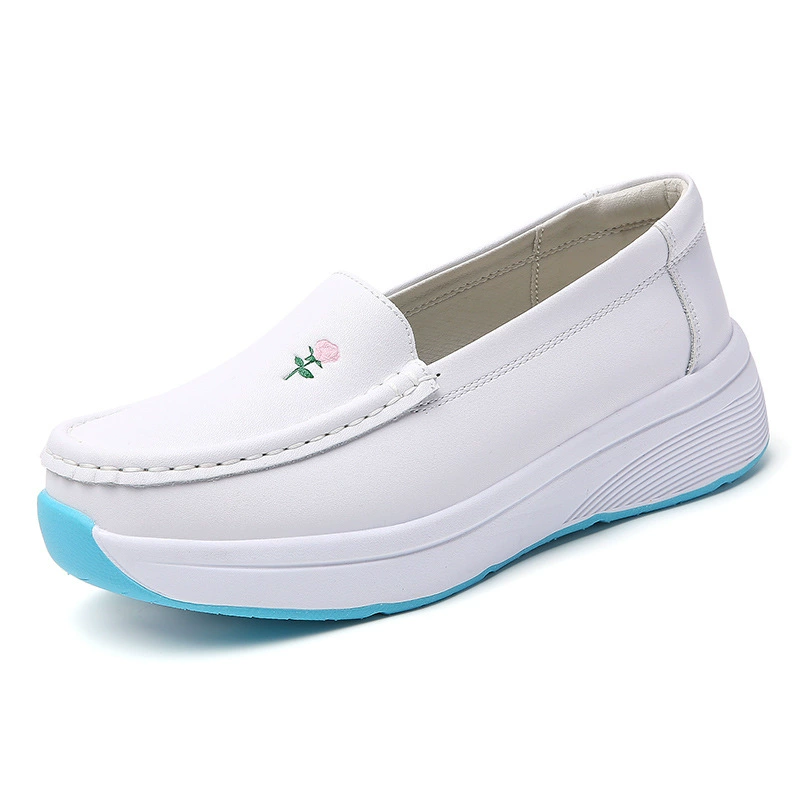 Black  Nurse Shoes Store Women's White Nursing Scrubs Shoes for Hospital Soft Comfortable Breathable Flat Anti-slip Nurse Work Safety Shoes Printed Leather White Shoes Best Nurse Shoes Popular Nurse Shoes Womens Anti-slip Nurse Shoes Best Shoes for Nurse