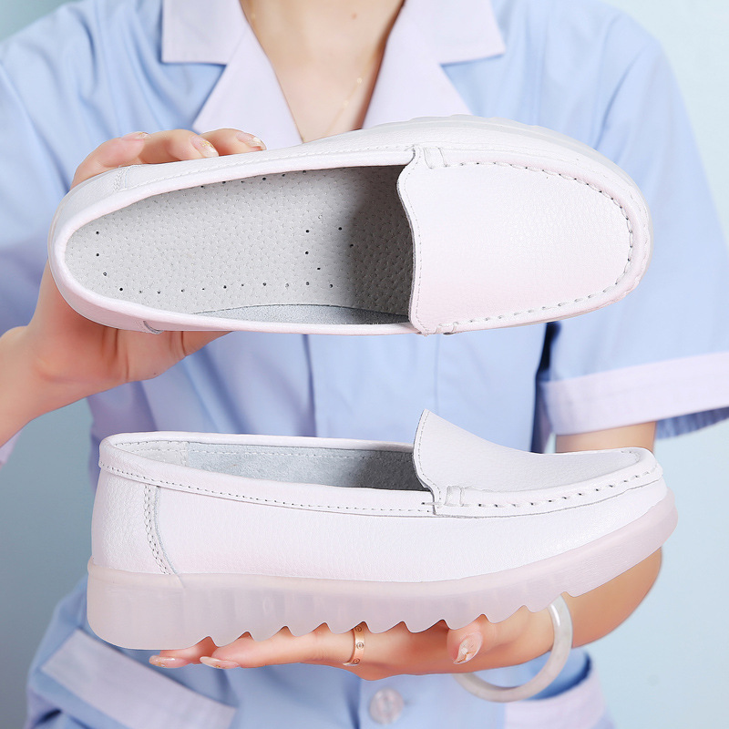 Women's White Nurse Nursing Shoes with Round Toe PVC Soft Soles Flat Safety Work Shoes for Hospital Use Comfortable Nurse Shoes Nurse Work Shoes White Shoes Best Nurse Shoes Store Popular Nurse Shoes Womens Anti-slip Nurse Shoes Best Shoes for Nurse