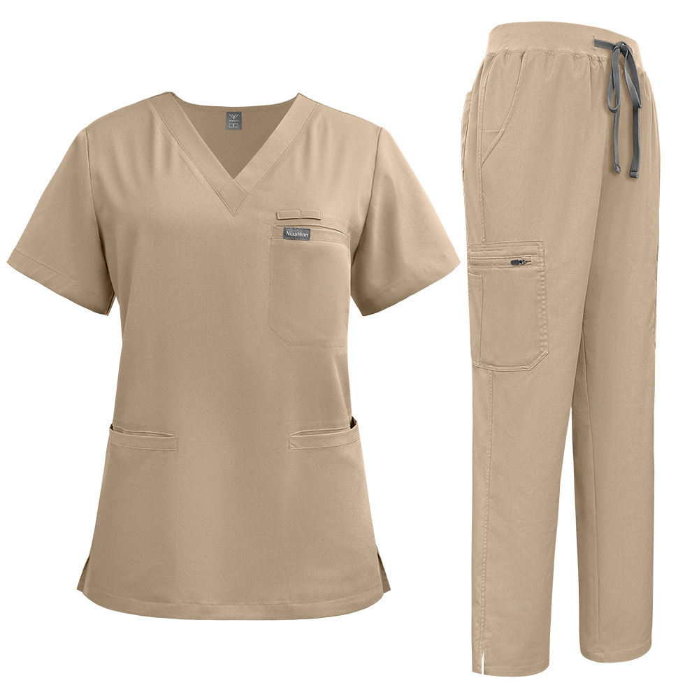 2025 New Arrivals Nurse Uniform Fashion Work Clothes for Hospital Scrubs Sets Stretchy Fabric 72% Polyester 22% Rayon 6% Spandex