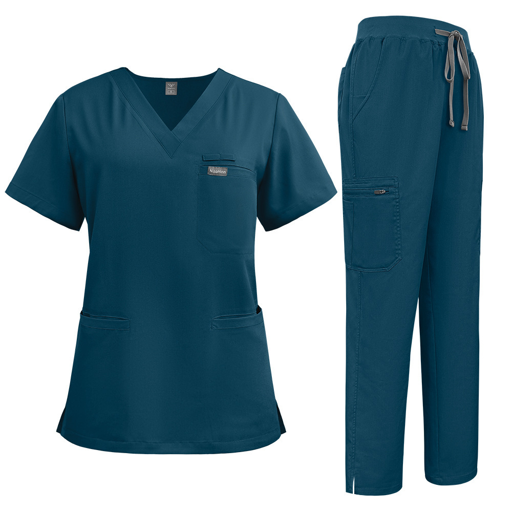 2025 New Arrivals Nurse Uniform Fashion Work Clothes for Hospital Scrubs Sets Stretchy Fabric 72% Polyester 22% Rayon 6% Spandex