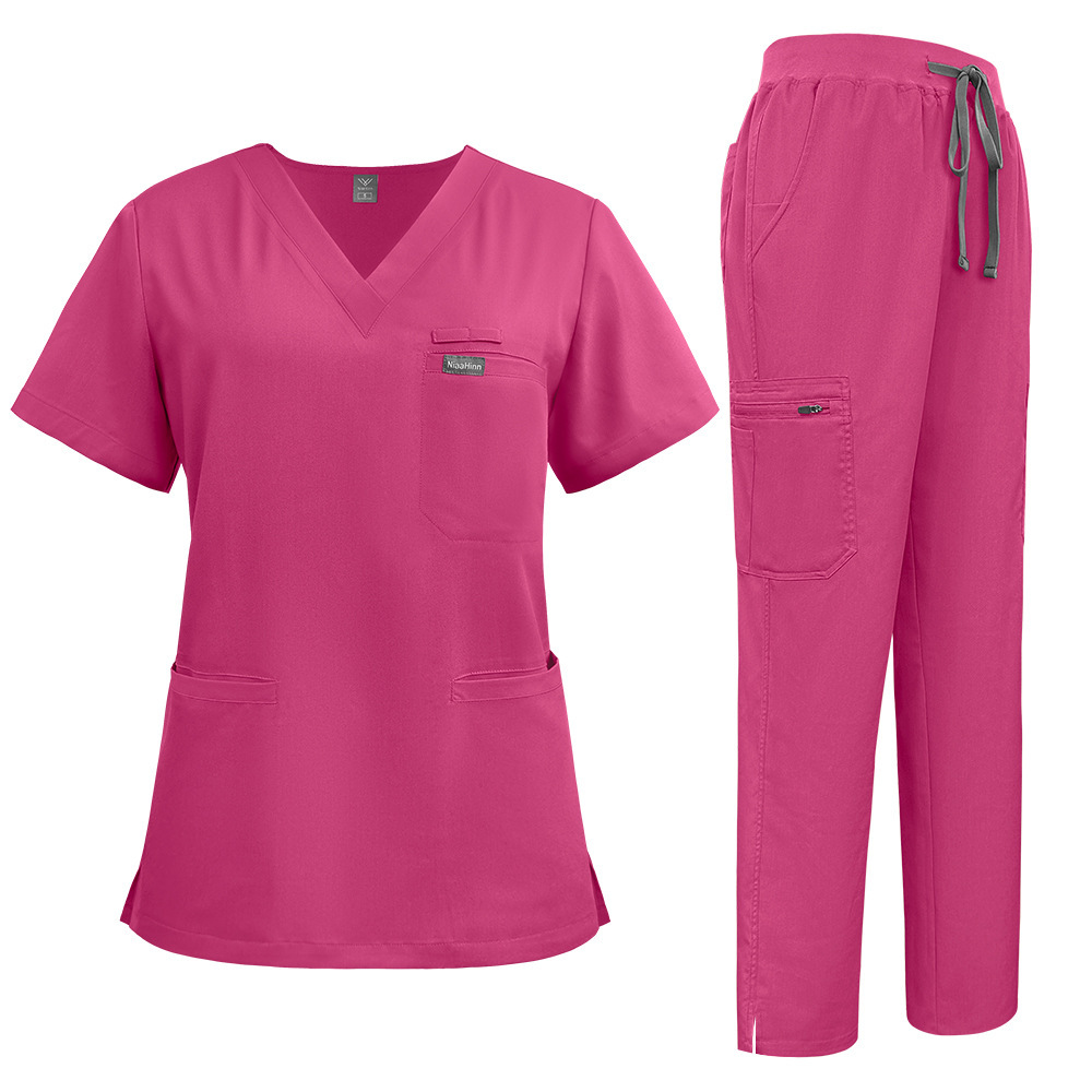 2025 New Arrivals Nurse Uniform Fashion Work Clothes for Hospital Scrubs Sets Stretchy Fabric 72% Polyester 22% Rayon 6% Spandex