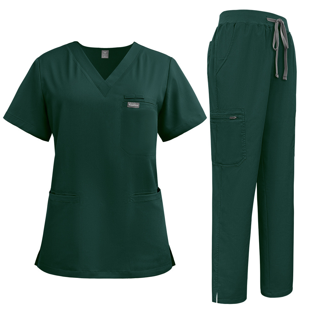 2025 New Arrivals Nurse Uniform Fashion Work Clothes for Hospital Scrubs Sets Stretchy Fabric 72% Polyester 22% Rayon 6% Spandex
