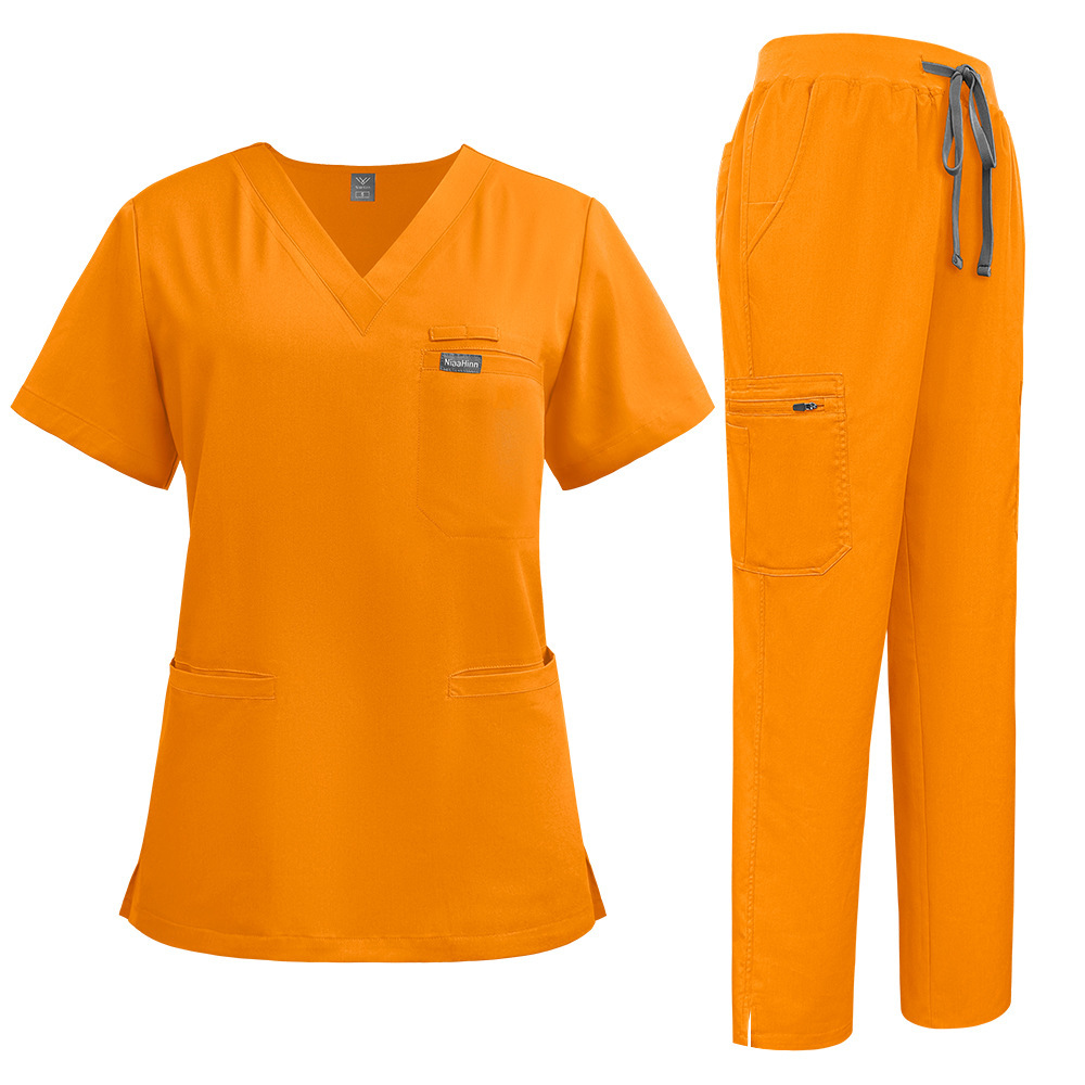 2025 New Arrivals Nurse Uniform Fashion Work Clothes for Hospital Scrubs Sets Stretchy Fabric 72% Polyester 22% Rayon 6% Spandex