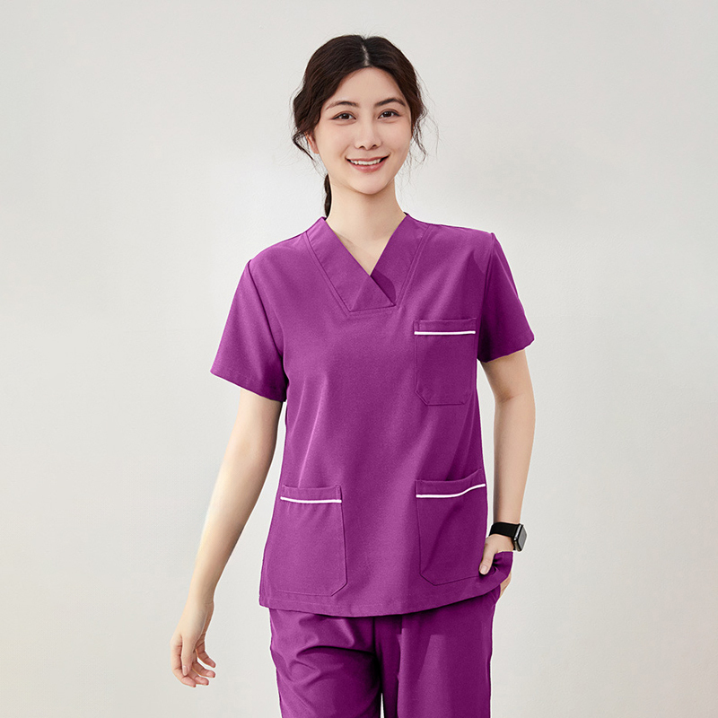 Women Nurse Scrub Set Hot Sell Custom V Neck Scrubs Uniforms Stretch Breathable Medical Scrubs Uniforms Sets for Women