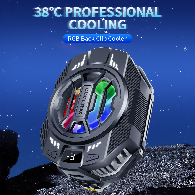 Mobile Phone Radiator Semiconductor 2025 New Back-Clip Phone Cooler Three-Speed Adjustment 15W Phone Cooler for Gaming
