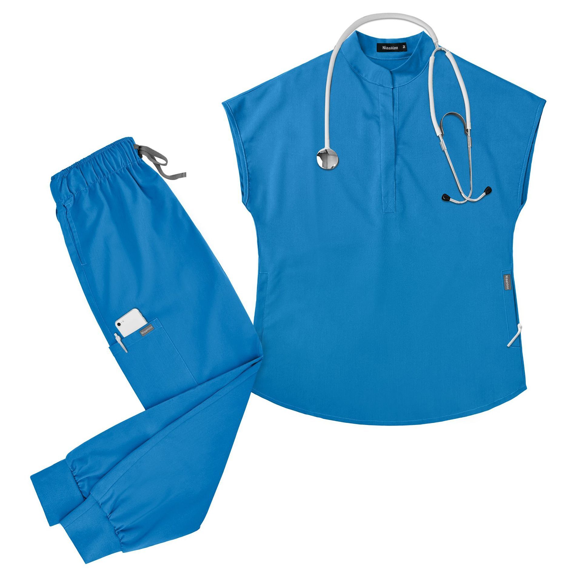 Hospital Uniforms for Women Scrubs Uniform Sets Elastic Fabric Comfortable Nurse Work Clothes Short-sleeved Long Pants Workwear