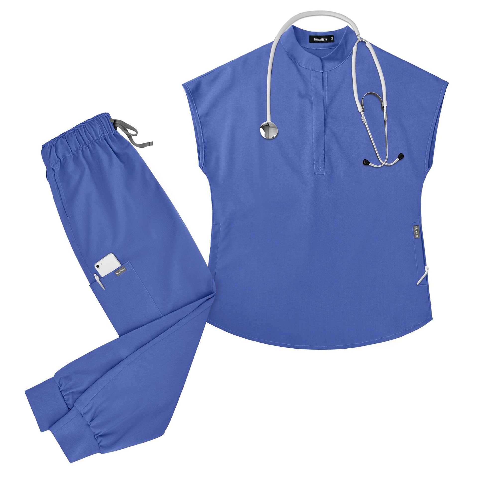 Hospital Uniforms for Women Scrubs Uniform Sets Elastic Fabric Comfortable Nurse Work Clothes Short-sleeved Long Pants Workwear