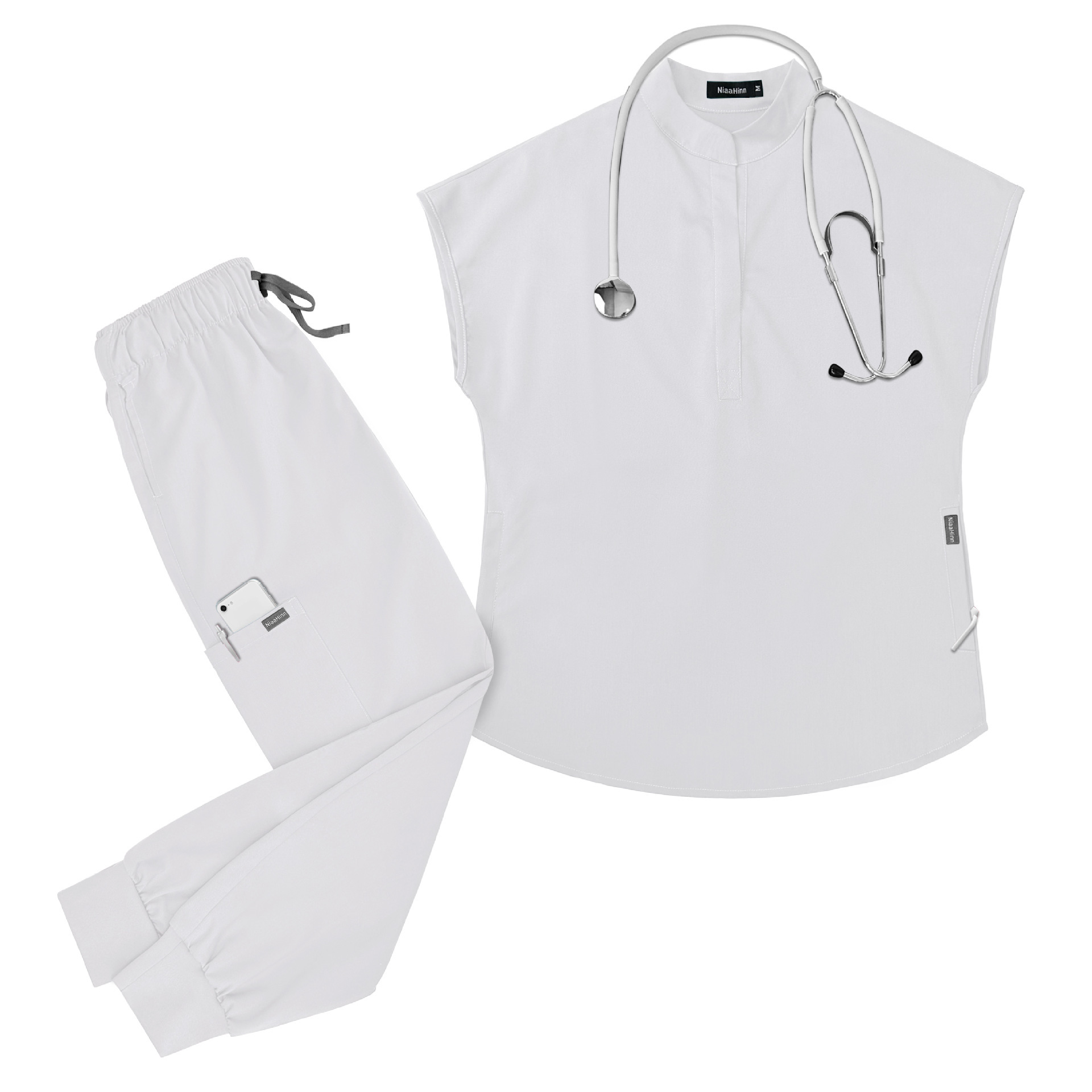 Hospital Uniforms for Women Scrubs Uniform Sets Elastic Fabric Comfortable Nurse Work Clothes Short-sleeved Long Pants Workwear