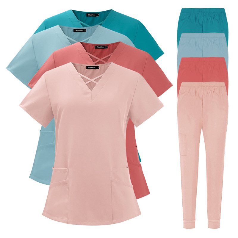 Scrubs Uniform Store Unisex Quick-Drying Nurse Scrubs Sets Fashion Short-Sleeved Overalls Top Pants Hospital Uniforms Summer Comfortable Breathable Womens Scrubs Uniform Nurse Scrubs Uniform Nurses Uniform Scrubs