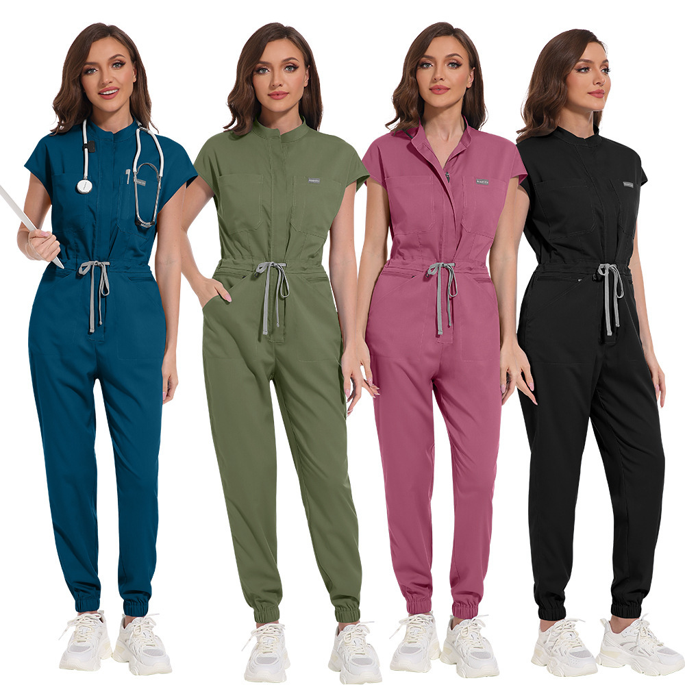 One-piece Pants Set Joggers Sets with Multi-functional Pockets for Hospital Scrubs Uniform Sets High-quality Nurse Work Clothes Womens Scrubs Uniform Nurse Scrubs Uniform Nurses Uniform Scrubs