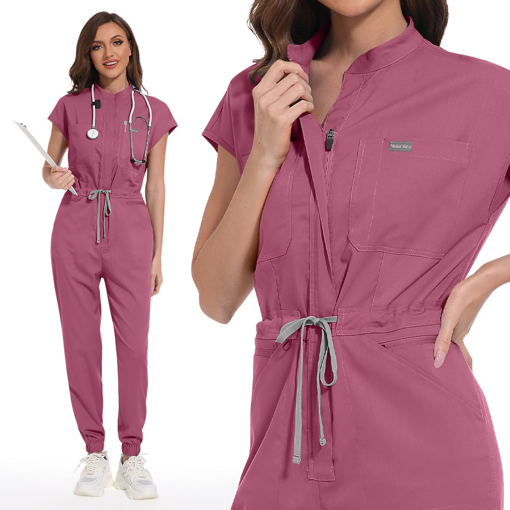 One-piece Pants Set Joggers Sets with Multi-functional Pockets for Hospital Scrubs Uniform Sets High-quality Nurse Work Clothes Womens Scrubs Uniform Nurse Scrubs Uniform Nurses Uniform Scrubs