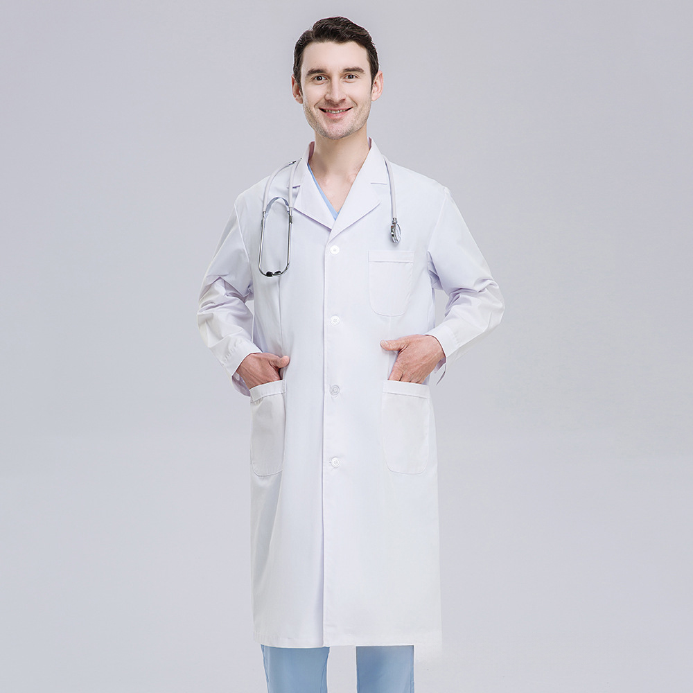 Wholesale Doctor Lab Coat Scrubs Uniform White Working Gown Comfortable Long Sleeve and Short Sleeve for Hospital and Clinic Women Men Adults