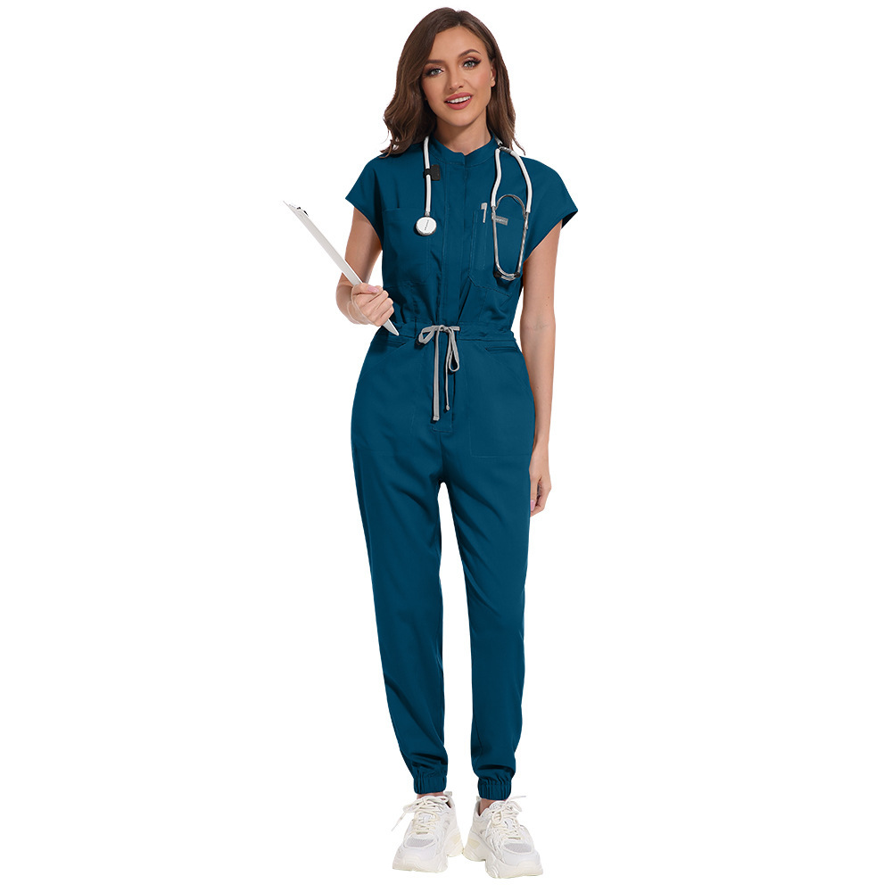 One-piece Pants Set Joggers Sets with Multi-functional Pockets for Hospital Scrubs Uniform Sets High-quality Nurse Work Clothes Womens Scrubs Uniform Nurse Scrubs Uniform Nurses Uniform Scrubs