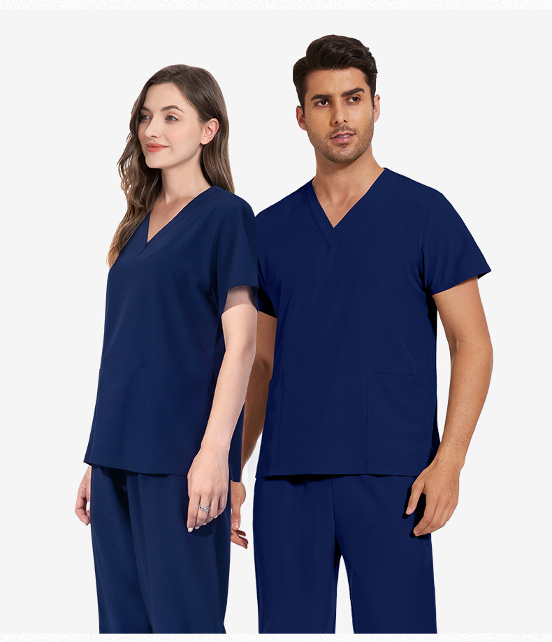 Unisex Nurse Uniform Scrubs Sets Fashion Work Clothes for Hospital Nursing Uniform Sets V-neck Straight-leg Pants Comfortable