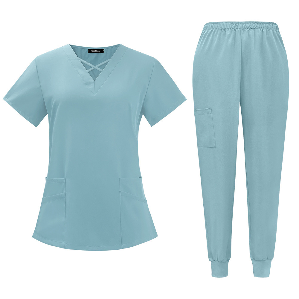 Scrubs Uniform Store Unisex Quick-Drying Nurse Scrubs Sets Fashion Short-Sleeved Overalls Top Pants Hospital Uniforms Summer Comfortable Breathable Womens Scrubs Uniform Nurse Scrubs Uniform Nurses Uniform Scrubs