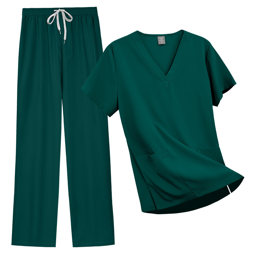 Unisex Nurse Uniform Scrubs Sets Fashion Work Clothes for Hospital Nursing Uniform Sets V-neck Straight-leg Pants Comfortable