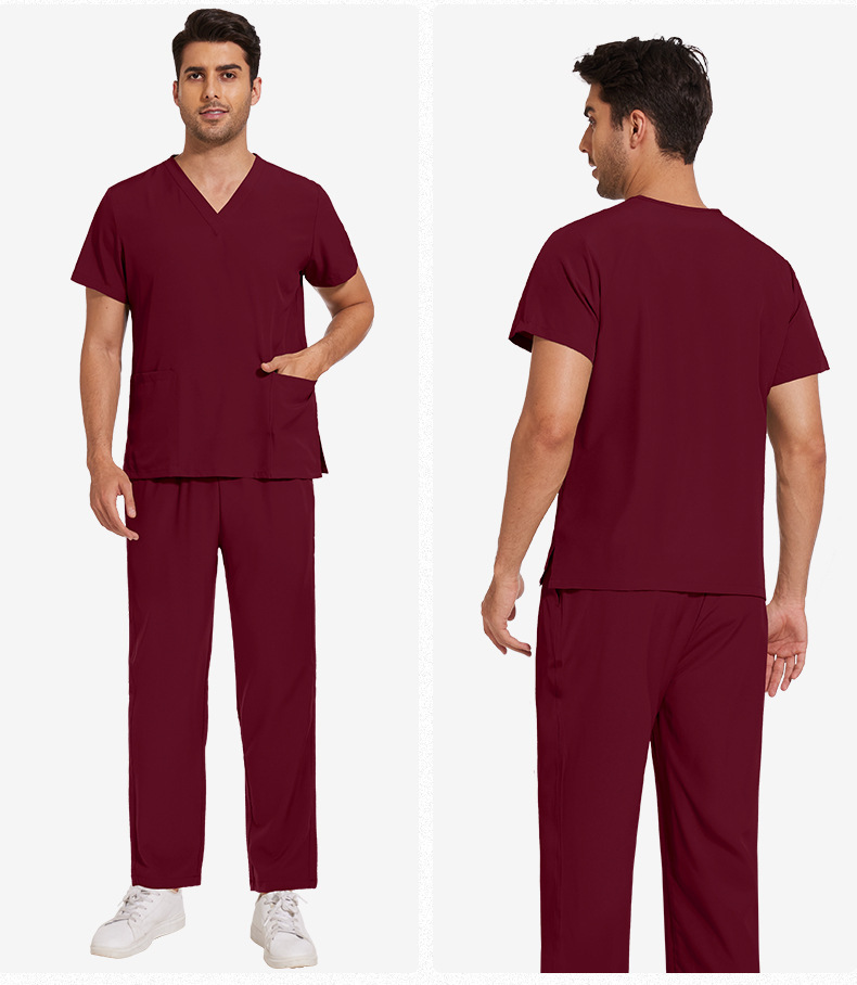 Unisex Nurse Uniform Scrubs Sets Fashion Work Clothes for Hospital Nursing Uniform Sets V-neck Straight-leg Pants Comfortable