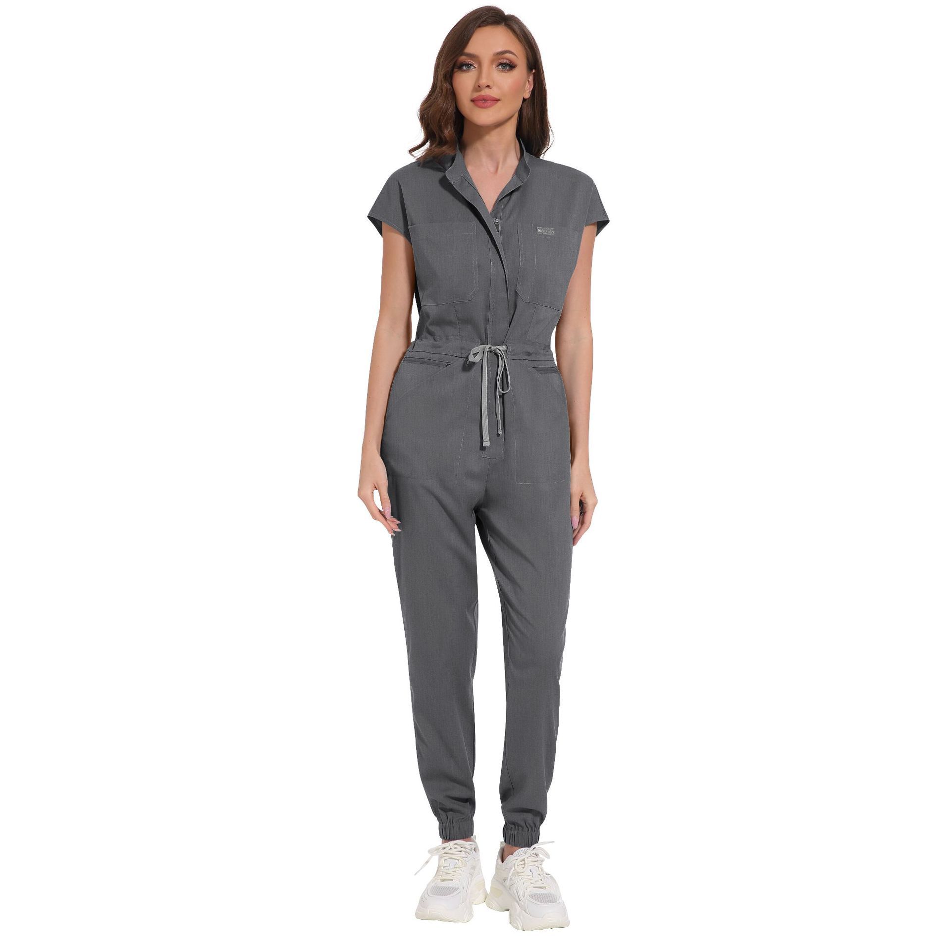 One-piece Pants Set Joggers Sets with Multi-functional Pockets for Hospital Scrubs Uniform Sets High-quality Nurse Work Clothes Womens Scrubs Uniform Nurse Scrubs Uniform Nurses Uniform Scrubs