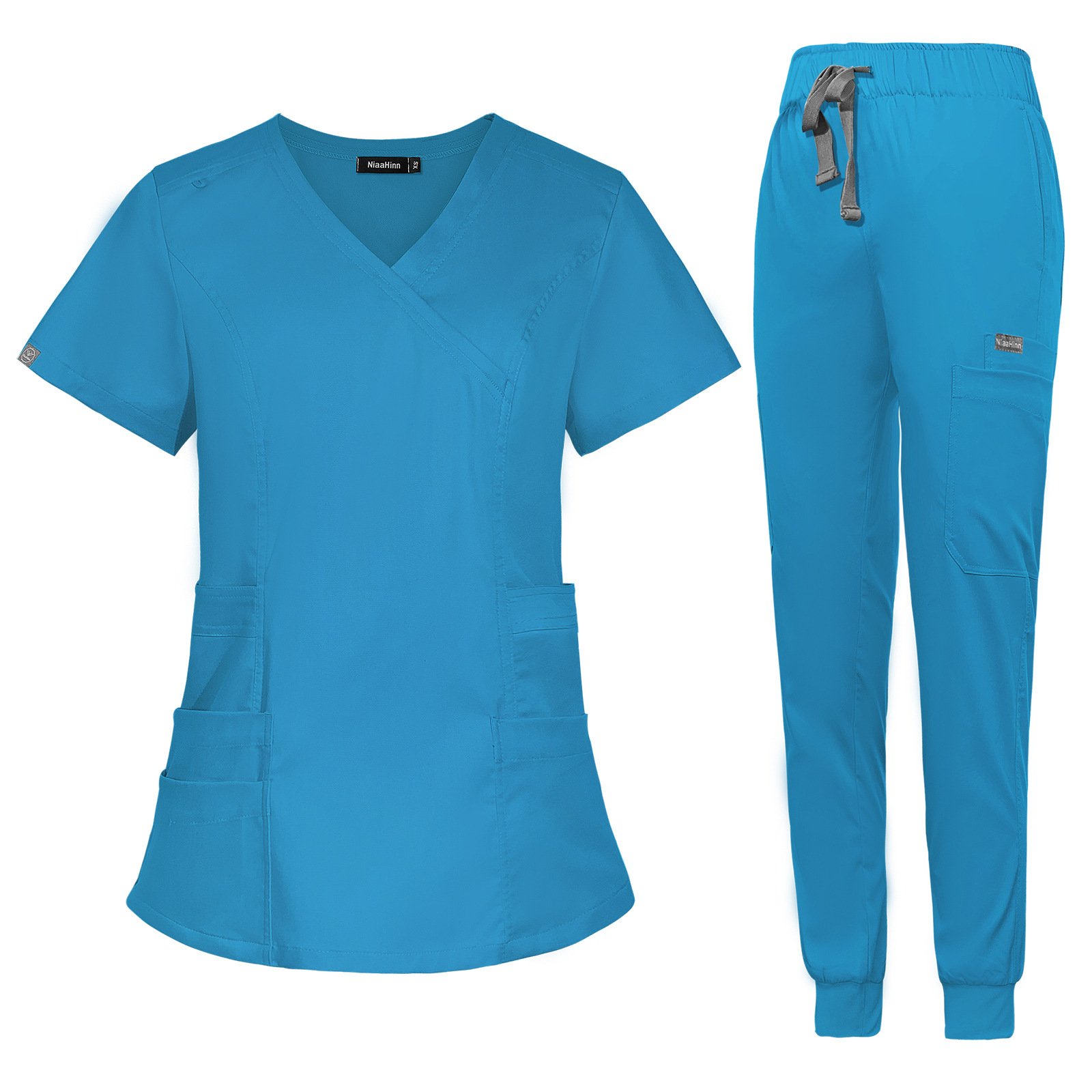 High Quality Nursing Uniform Sets for Hospital Scrubs Set Nurse Uniforms for Women Men Doctor Top & Pants with Multi Pocket Unisex Womens Scrubs Uniform Nurse Scrubs Uniform Nurses Uniform Scrubs