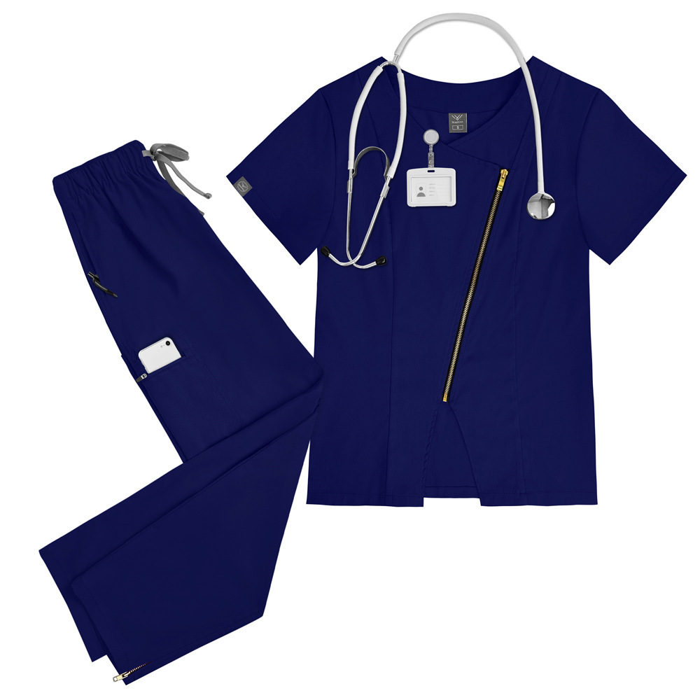 High Quality Nurse Uniforms for Hospital Scrubs Nursing Uniform Sets with Zipper Design Comfortable Work Clothes Casual Style Womens Scrubs Uniform Nurse Scrubs Uniform Nurses Uniform Scrubs