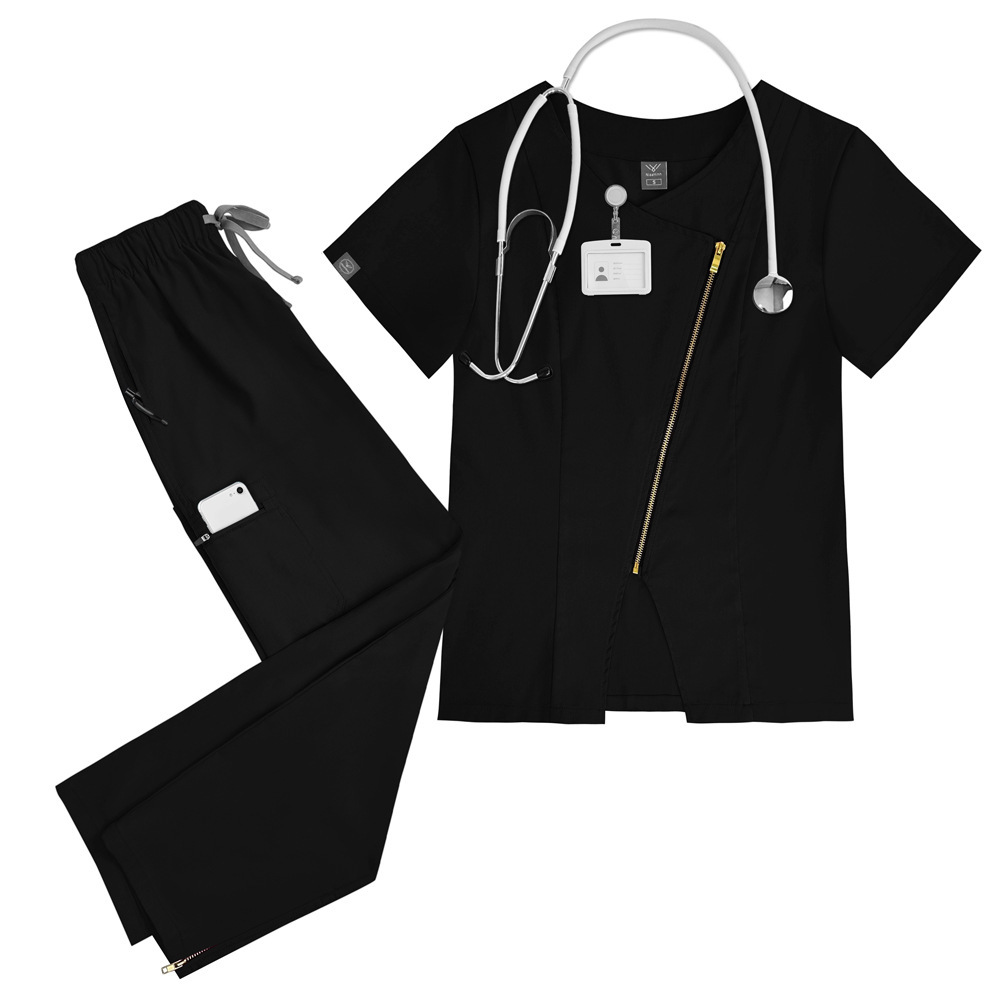 High Quality Nurse Uniforms for Hospital Scrubs Nursing Uniform Sets with Zipper Design Comfortable Work Clothes Casual Style Womens Scrubs Uniform Nurse Scrubs Uniform Nurses Uniform Scrubs
