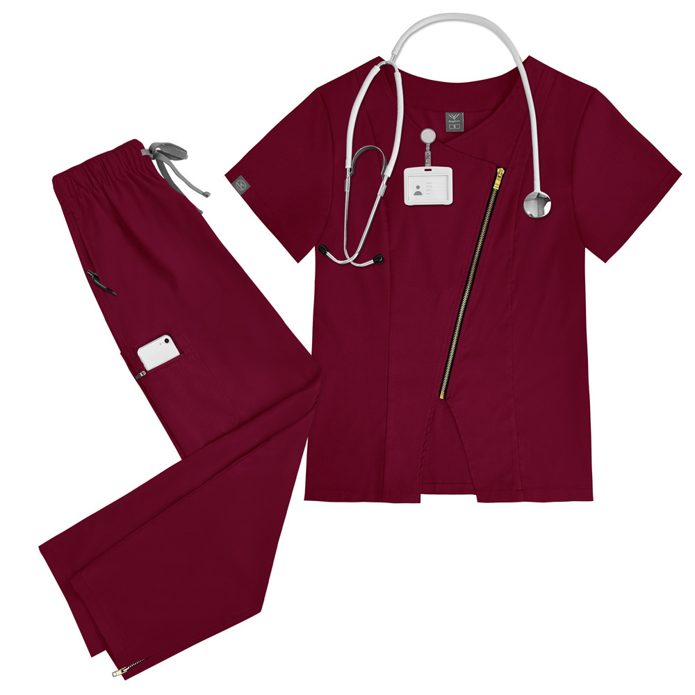 High Quality Nurse Uniforms for Hospital Scrubs Nursing Uniform Sets with Zipper Design Comfortable Work Clothes Casual Style Womens Scrubs Uniform Nurse Scrubs Uniform Nurses Uniform Scrubs