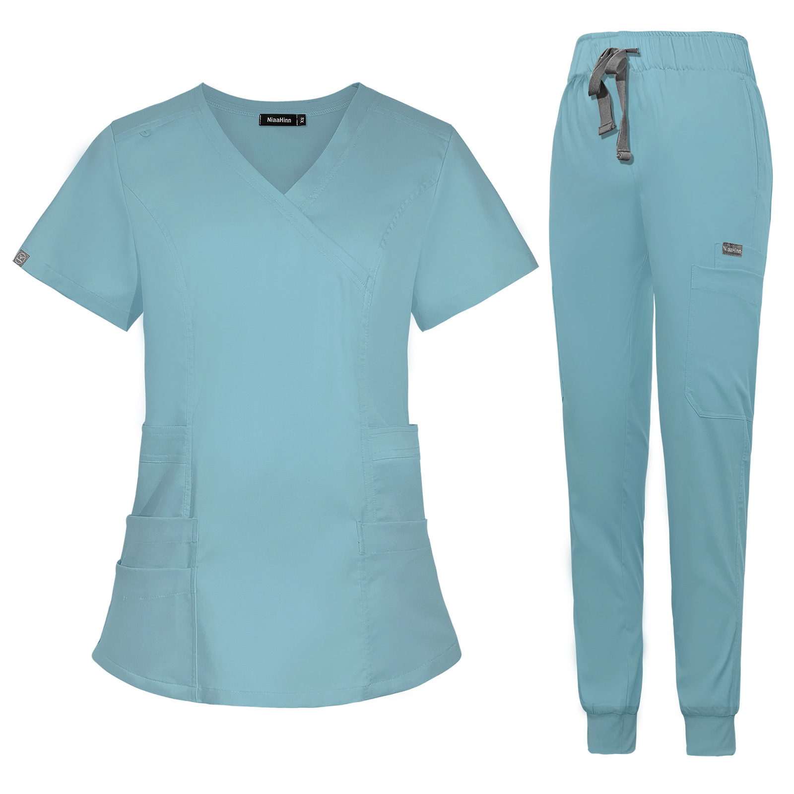 High Quality Nursing Uniform Sets for Hospital Scrubs Set Nurse Uniforms for Women Men Doctor Top & Pants with Multi Pocket Unisex Womens Scrubs Uniform Nurse Scrubs Uniform Nurses Uniform Scrubs