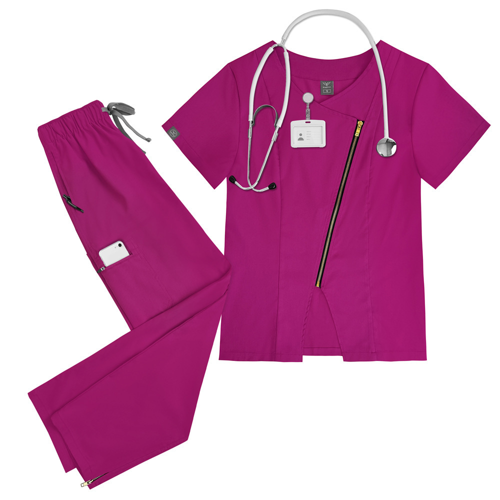 High Quality Nurse Uniforms for Hospital Scrubs Nursing Uniform Sets with Zipper Design Comfortable Work Clothes Casual Style Womens Scrubs Uniform Nurse Scrubs Uniform Nurses Uniform Scrubs