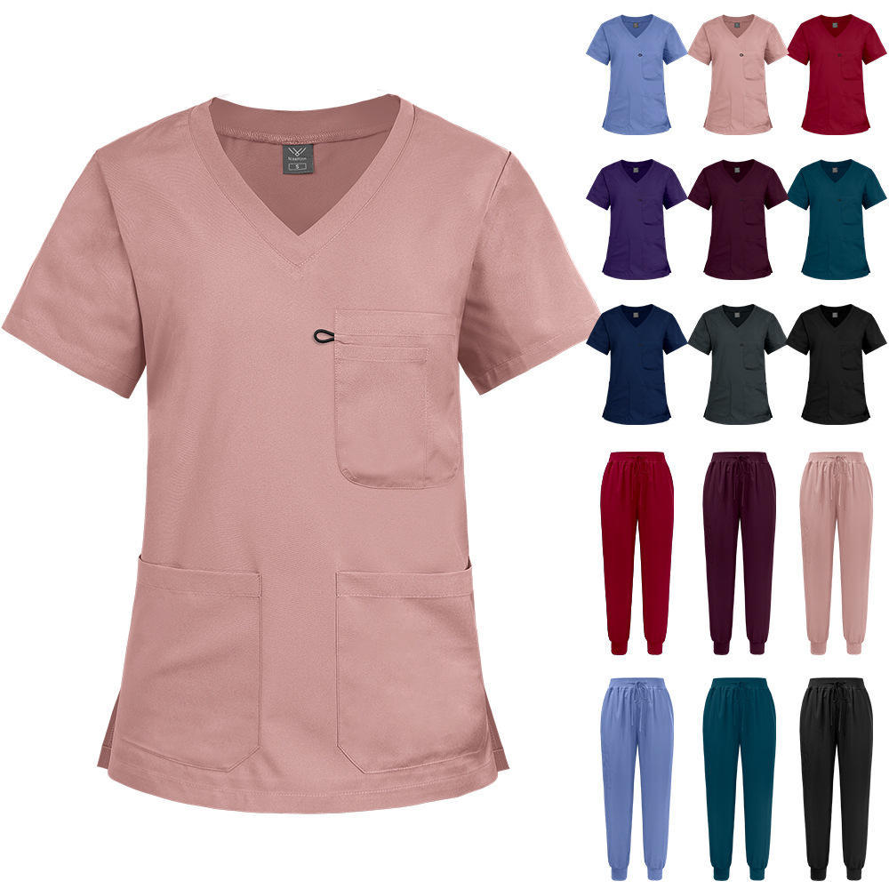 Durable Unisex Work Uniform Shirt/Nursing Uniform Set - Multi-Size Washable for Animal Clinics & Cafes&Hospital&Private Clinic