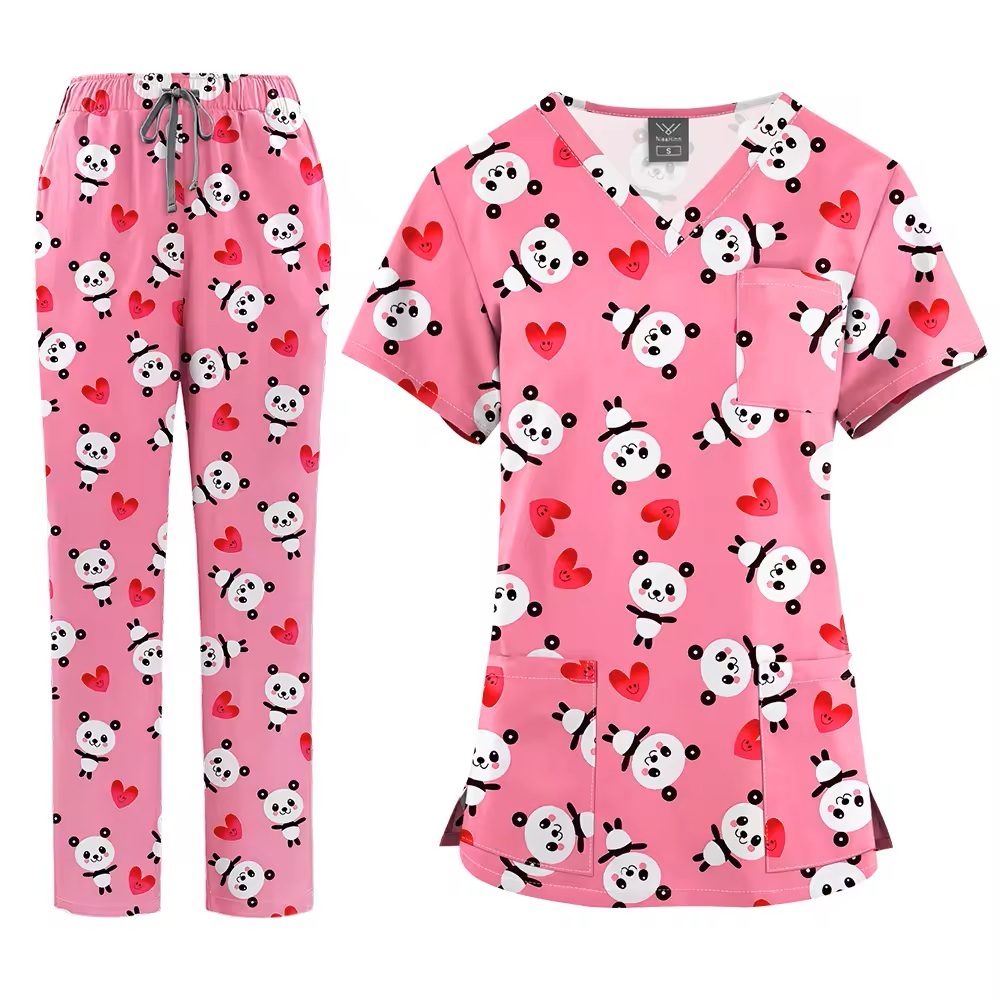 2026 New Arrival Printed Hospital Uniforms Nurse Uniform Sets for Men Women for Hospital Nurses Workwear Scrubs Outfit