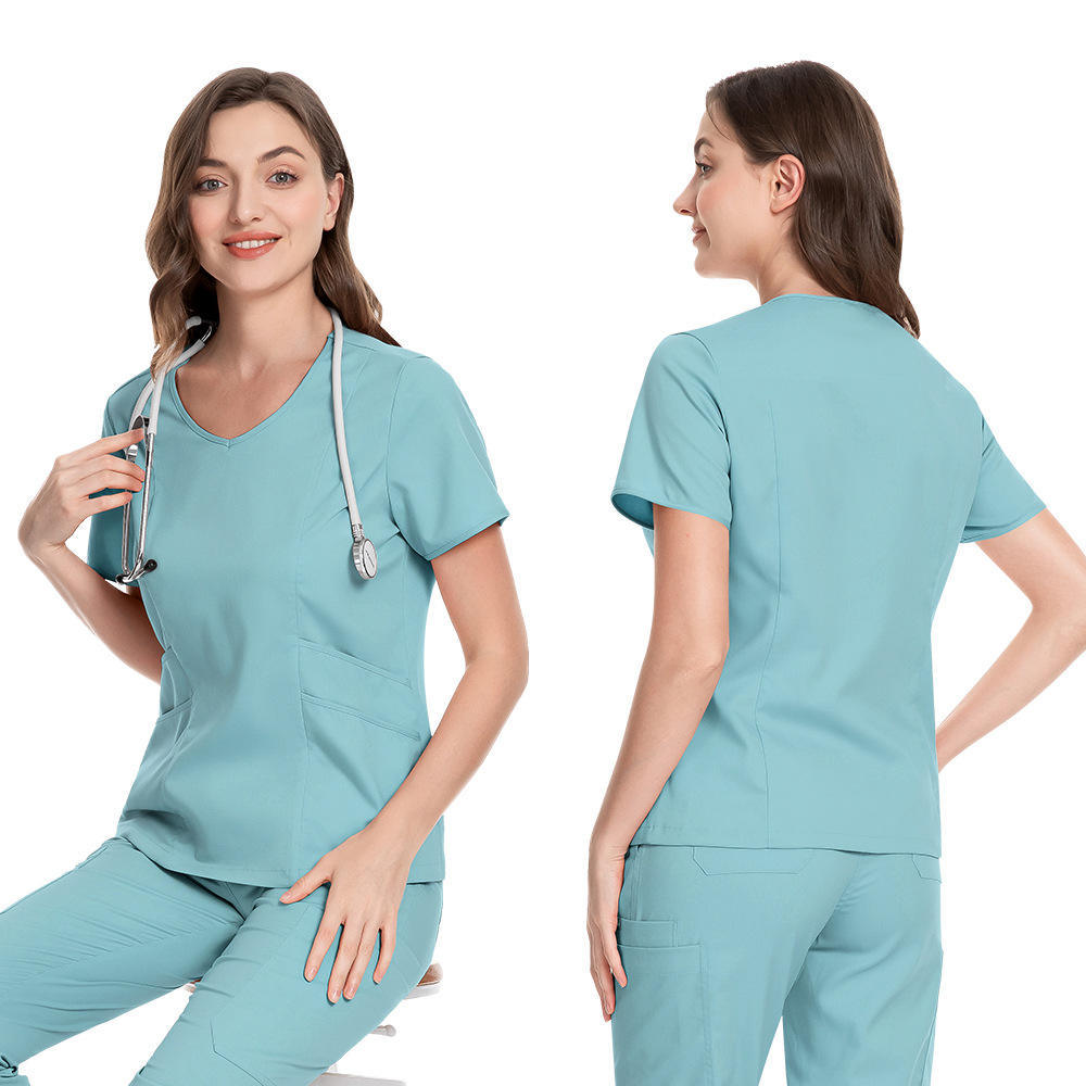 Hospital Uniforms Fashion Jogger Scrubs Sets Unisex Short-sleeved Nurse Uniform Stretchable Washable Quick-Drying Top & Pants
