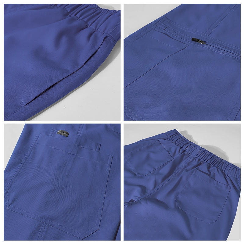 Hospital Uniforms Fashion Jogger Scrubs Sets Unisex Short-sleeved Nurse Uniform Stretchable Washable Quick-Drying Top & Pants