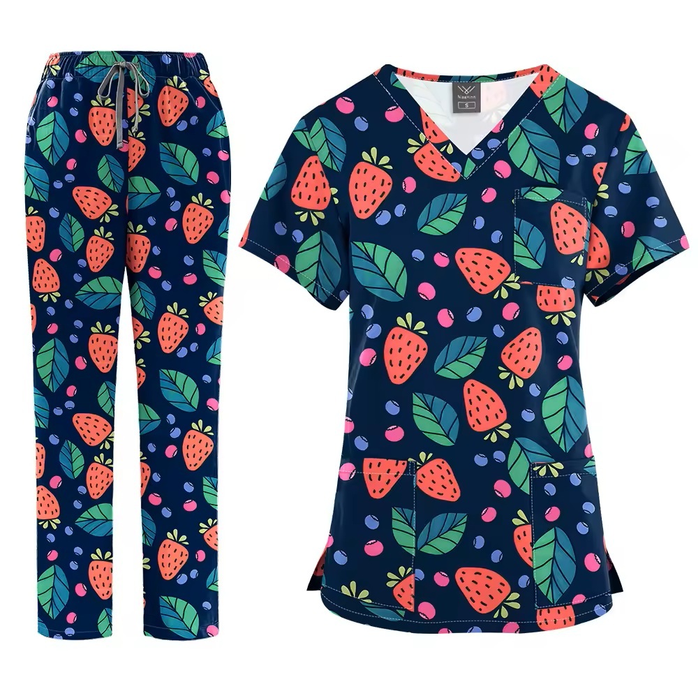 2026 New Arrival Printed Hospital Uniforms Nurse Uniform Sets for Men Women for Hospital Nurses Workwear Scrubs Outfit