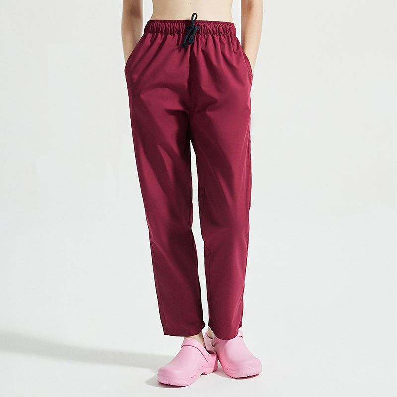 Nurse Pants Elastic Waistband Drawstring for Hospital Doctor Scrubs Nurse Uniforms Work Clothes Long Pants Straight-leg Pants