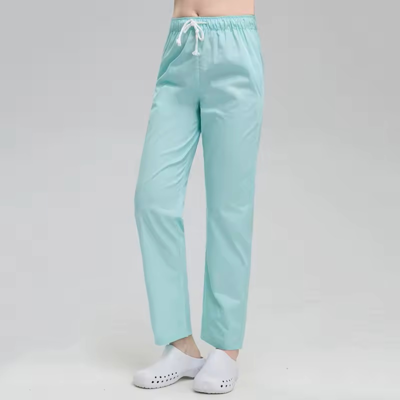 Nurse Pants Elastic Waistband Drawstring for Hospital Doctor Scrubs Nurse Uniforms Work Clothes Long Pants Straight-leg Pants