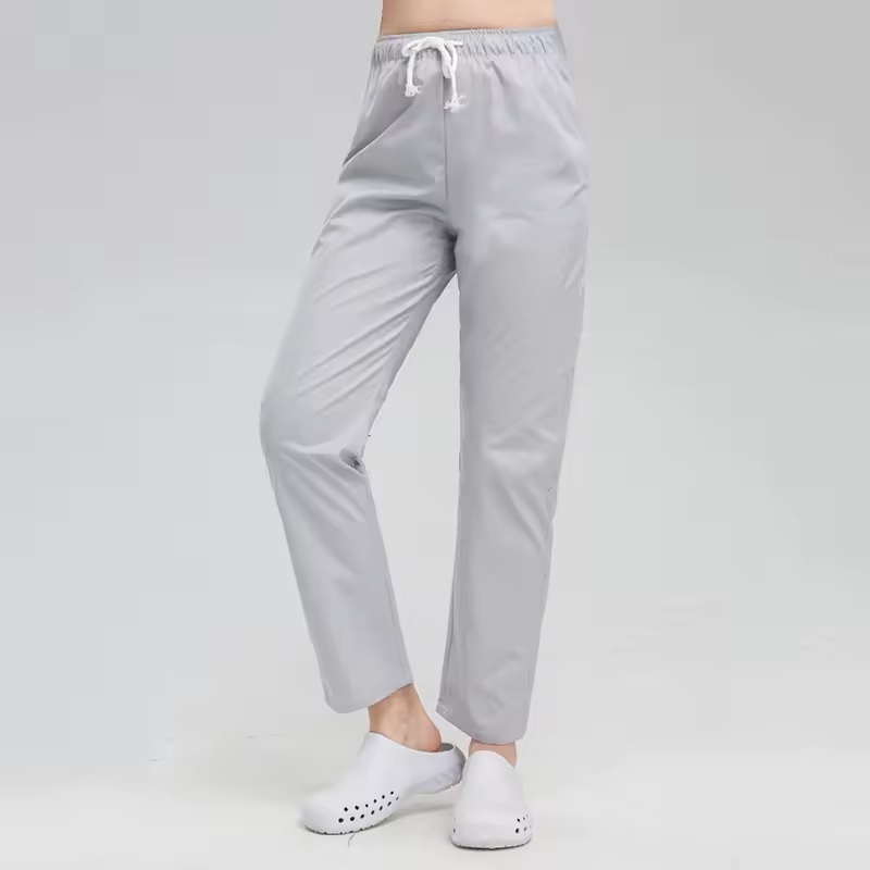 Nurse Pants Elastic Waistband Drawstring for Hospital Doctor Scrubs Nurse Uniforms Work Clothes Long Pants Straight-leg Pants