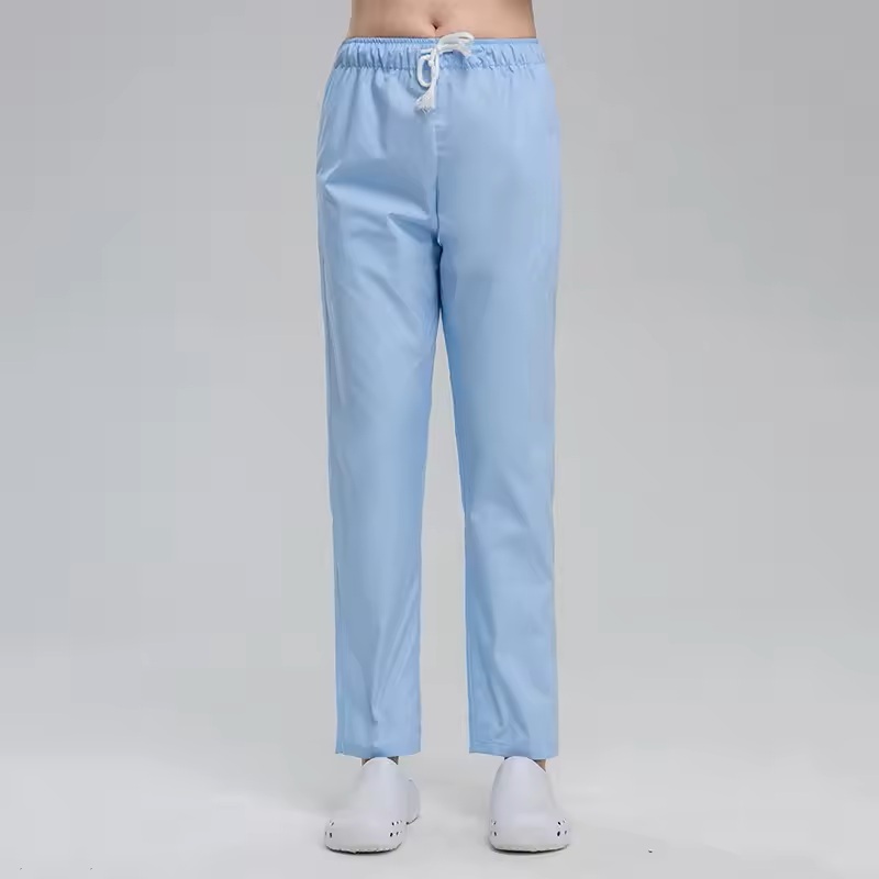 Nurse Pants Elastic Waistband Drawstring for Hospital Doctor Scrubs Nurse Uniforms Work Clothes Long Pants Straight-leg Pants
