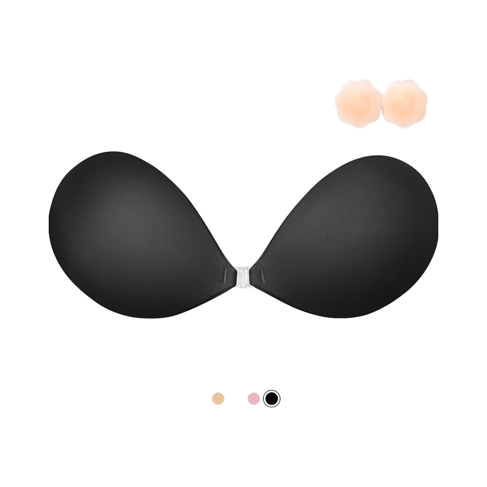2026 Upgraded Strapless Invisible Adhesive Silicone Bra, Sexy Invisible Push-Up Bra for Women, Gothic Style Back Logo, Perfect for Backless Outfits