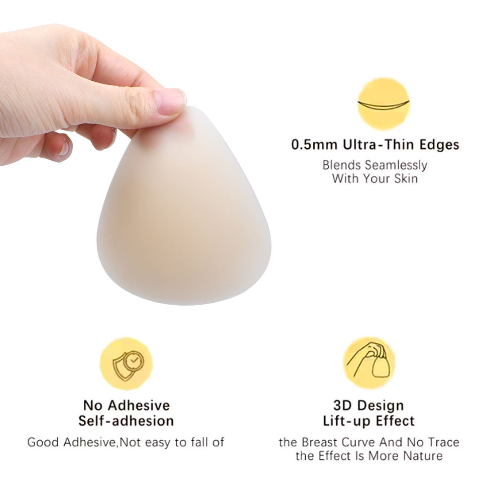 Reusable silicone nipple pasties, triangular adhesive, invisible coverage design, suitable for women's collarless tops.