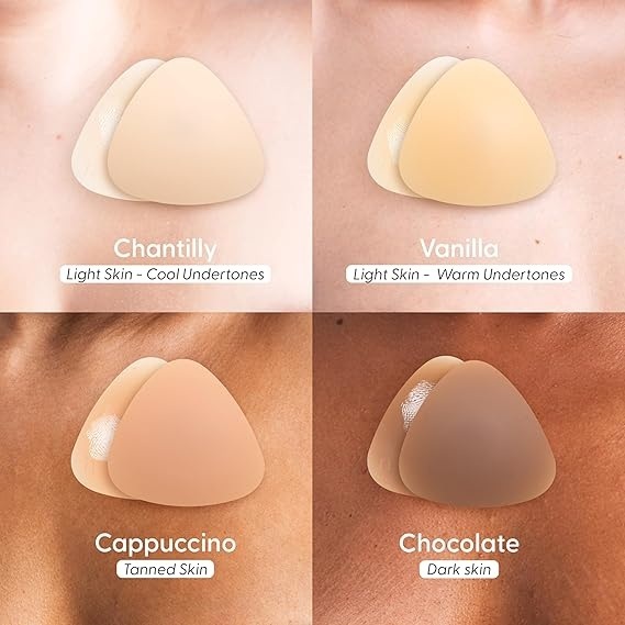 Reusable silicone nipple pasties, triangular adhesive, invisible coverage design, suitable for women's collarless tops.