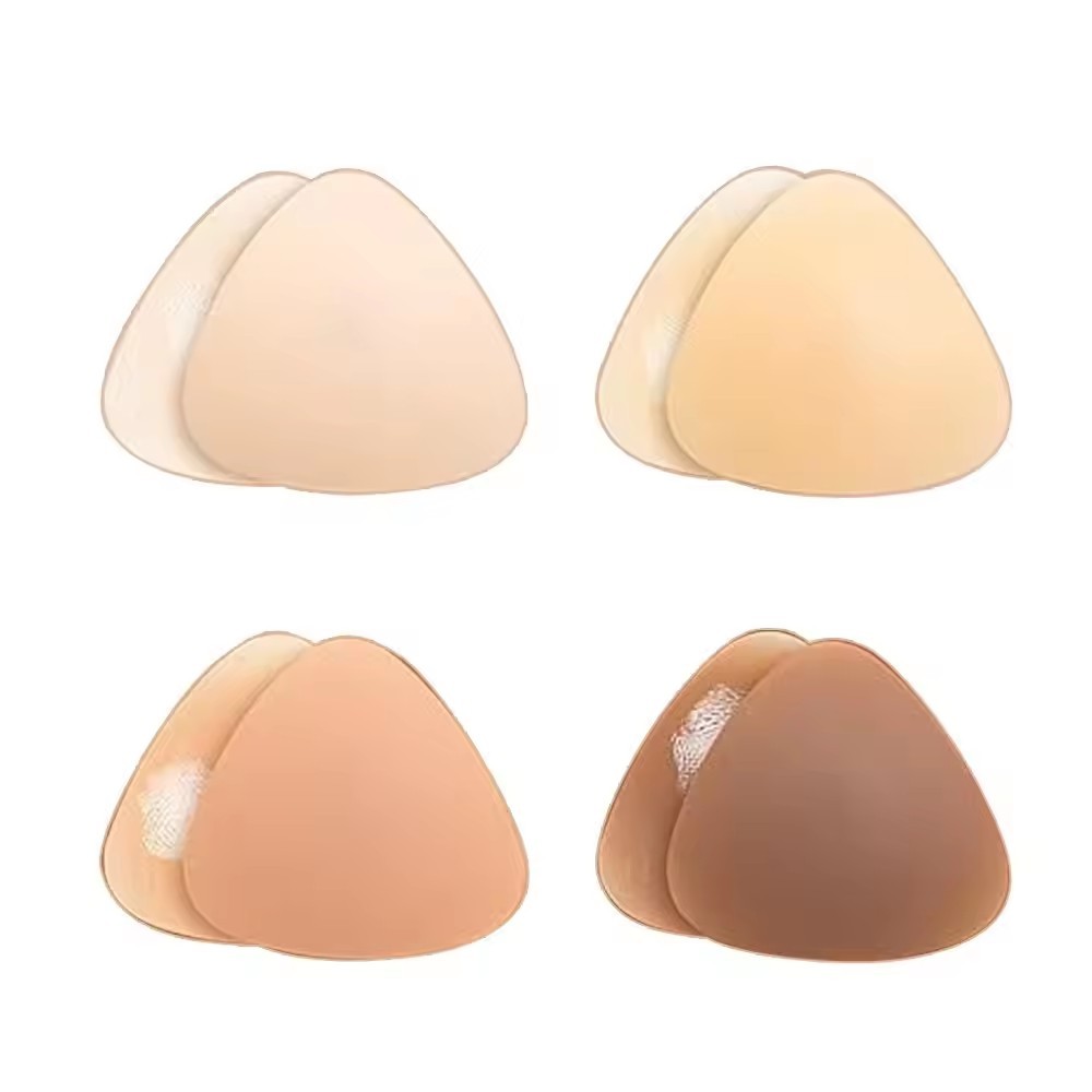 Reusable silicone nipple pasties, triangular adhesive, invisible coverage design, suitable for women's collarless tops.
