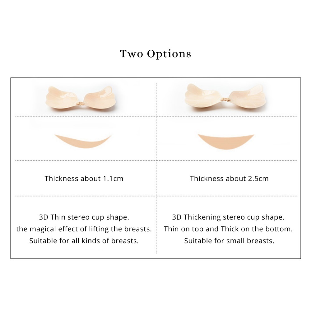 Custom Reusable Push-Up One-Piece Wire Free Front Closure Sexy Silicone Adhesive Bra with Seamless Design