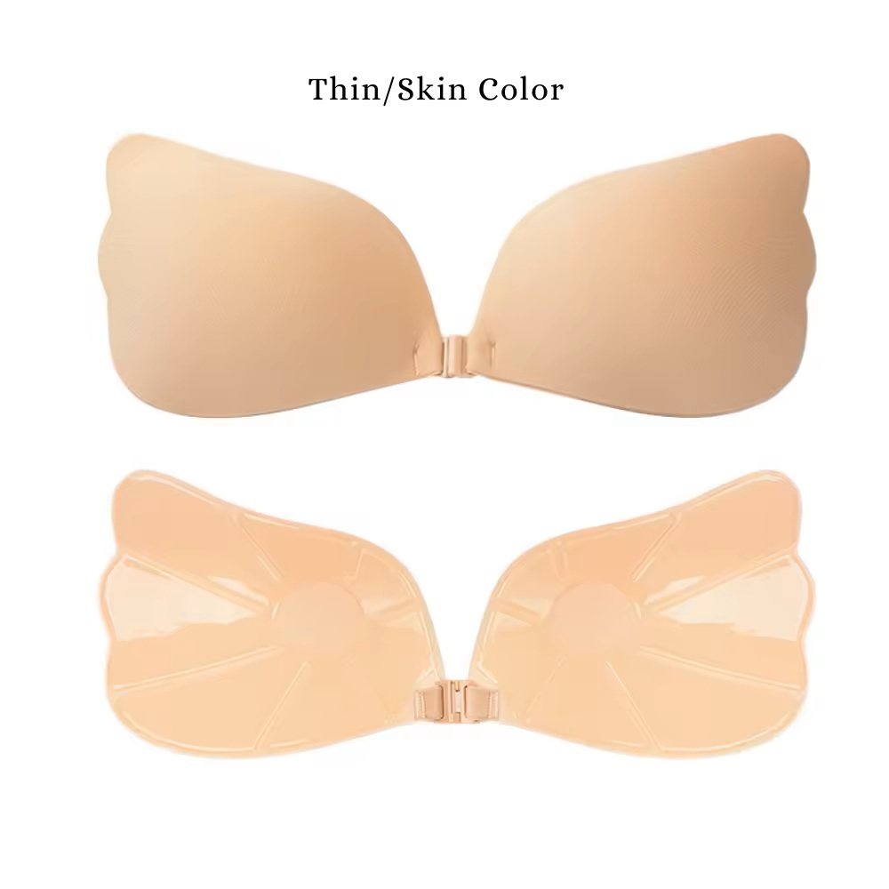Custom Reusable Push-Up One-Piece Wire Free Front Closure Sexy Silicone Adhesive Bra with Seamless Design